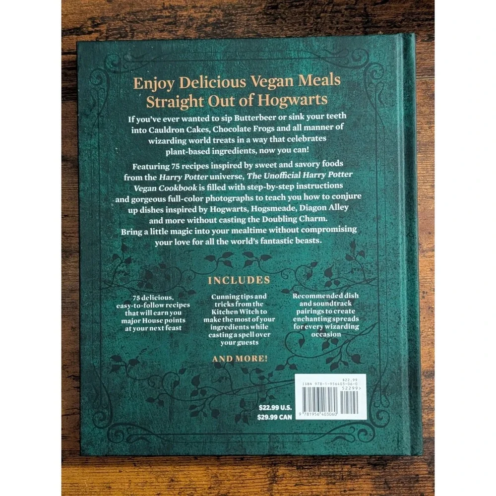 Unofficial Harry Potter Vegan Cookbook NEW Hardcover Plant Based Recipes gift